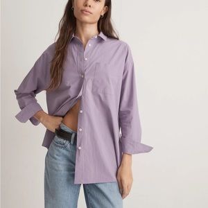 Madewell NWT Signature Poplin Oversized button up long sleeve shirt size S